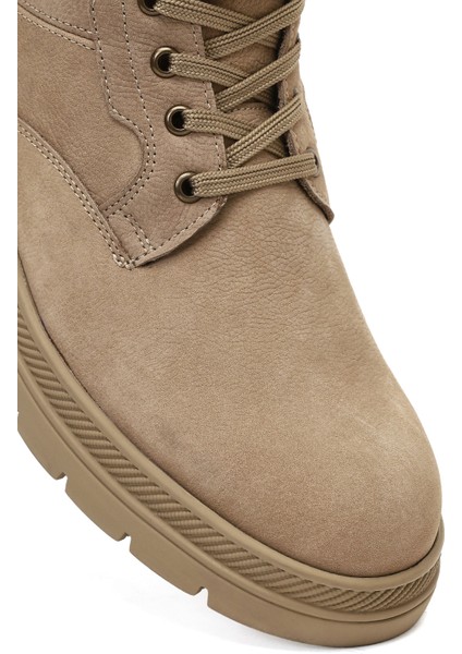 Erkek Vizon Bağcıklı Kalın Tabanlı Deri Bot 25WFD7005V3