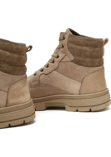 Erkek Vizon Bağcıklı Kalın Tabanlı Deri Bot 25WFD7005V3