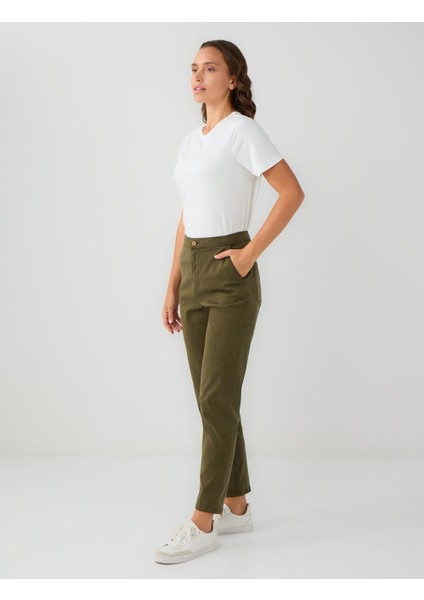 Haki Normal Bel Normal Paça Gabardin Pantolon fiyatları