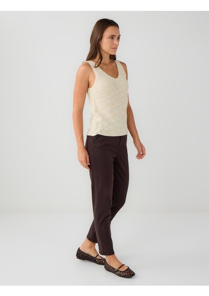 Acı Kahve Normal Bel Normal Paça Gabardin Pantolon modelleri