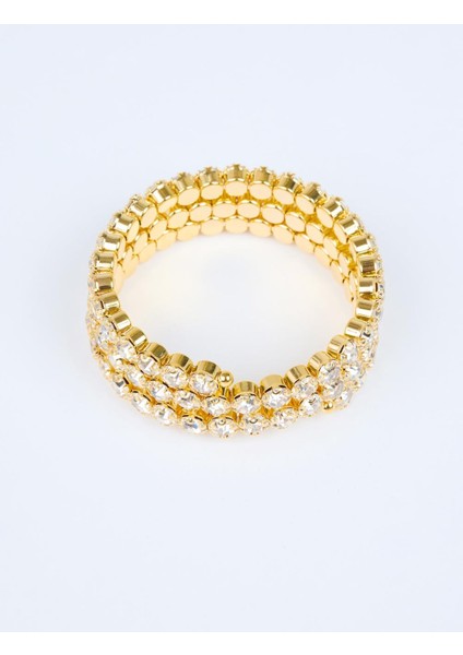 Altın Rengi Parlak Taş Detaylı Sıralı Bileklik fiyatları