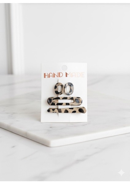 Leopar Desenli Toka Seti 3'lü