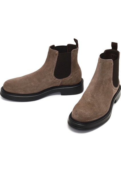 Erkek Vizon Süet Deri Chelsea Bot 25WFD611010 modelleri