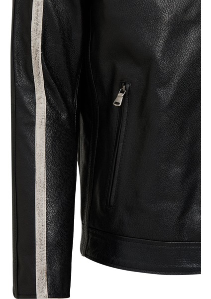 Middleton Erkek Siyah Slim-Fit Kısa Deri Ceket 25WGF6583CY fırsatları