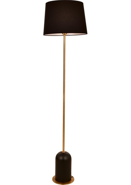 Avonnı Siyah/eskitme Boya/kaplama Lambader E27 Ahşap Kumaş Metal 40CM