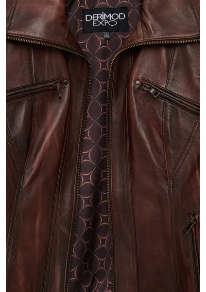 Janet Kadın Kahverengi Kısa Deri Ceket 25WGE5602NC fırsatları