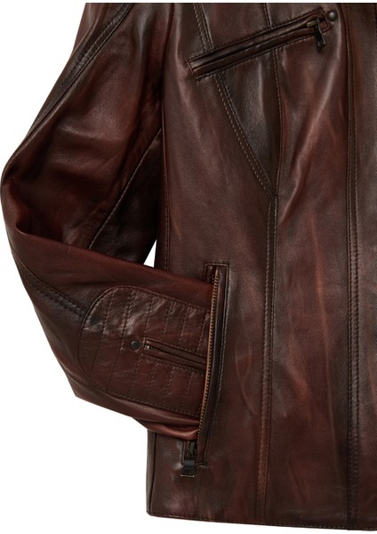 Janet Kadın Kahverengi Kısa Deri Ceket 25WGE5602NC