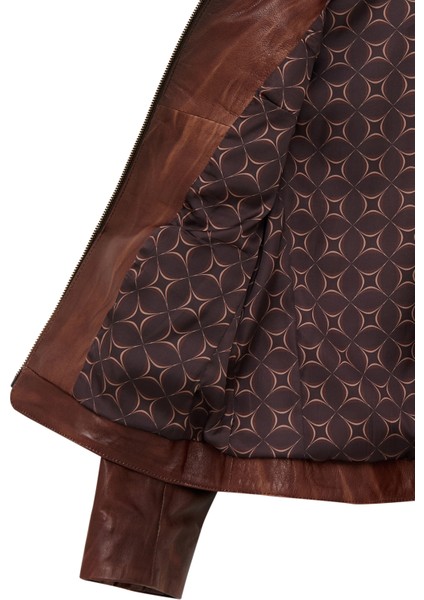 Janet Kadın Kahverengi Kısa Deri Ceket 25WGE5602NC