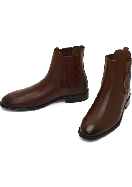 Erkek Kahverengi Deri Chelsea Bot 25WFD604618 modelleri