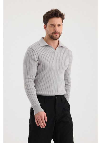 Erkek Polo Yaka Fitilli Triko Kazak fiyatları