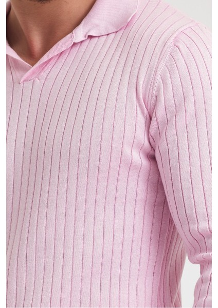 Erkek Polo Yaka Fitilli Triko Kazak indirimleri