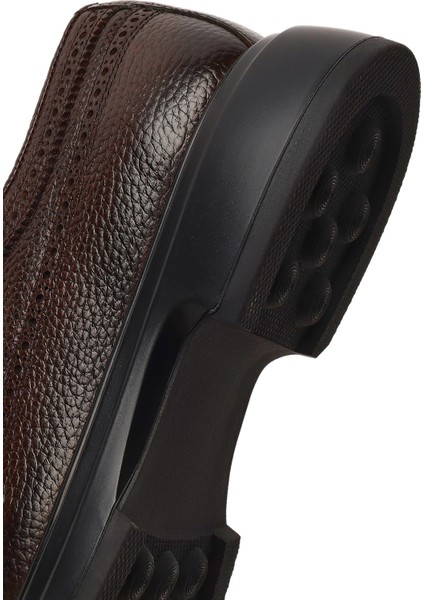 Erkek Kahverengi Bağcıklı Kalın Tabanlı Deri Casual Ayakkabı 25WFD6042FT