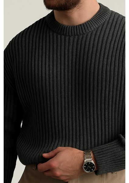 Erkek Füme Fitilli Örme Regular Triko Kazak fiyatları