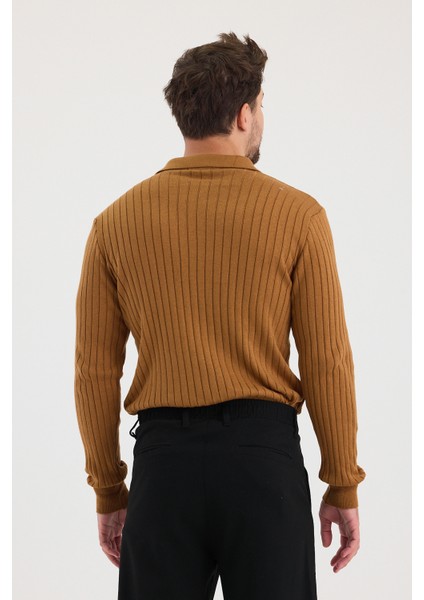 Erkek Polo Yaka Fitilli Triko Kazak fırsatları