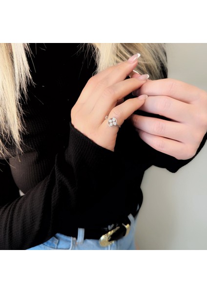 Ayarlanabilir Yonca Şans Gümüş Yüzük fiyatları