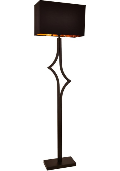 Avonnı LM-9148-1BSY Siyah Boyalı Lambader E27 Metal Kumaş 42X22CM
