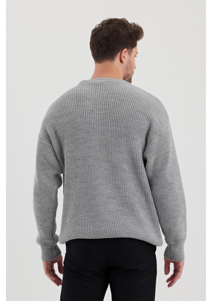 Erkek Regular Fit Bisiklet Yaka Örgülü Triko indirimleri