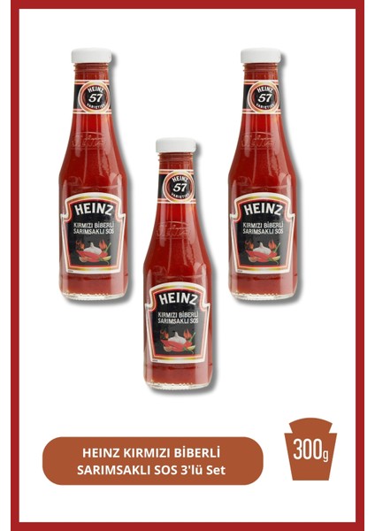 Heınz Kırmızı Biberli Sarımsaklı Sos 300G 3'lü Set