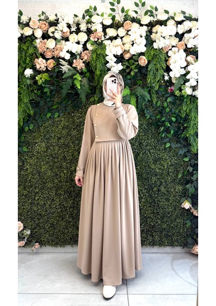 Pamuklu Kadife Elbise 8114