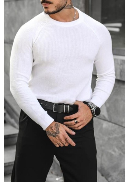 Erkek Beyaz Selanik Örgü Italyan Reklan Bisiklet Yaka Triko Kazak fırsatları