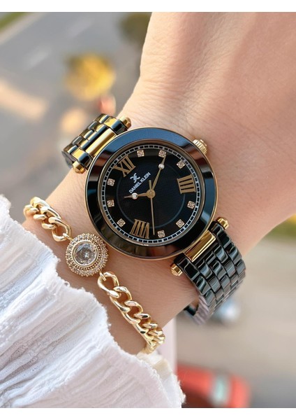 Seramik Kordon Taşlı Kadran 2 Yıl Garantili 3 Atm Kadın Kol Saati+Bileklik Hediyeli Sm4