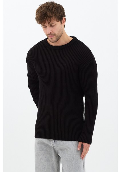 Erkek Beyaz Fitilli Örme Regular Triko Kazak fırsatları