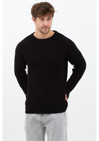 Erkek Beyaz Fitilli Örme Regular Triko Kazak indirimleri