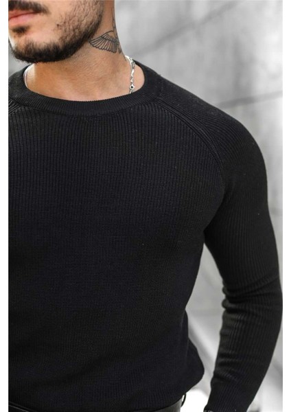 Erkek Siyah Selanik Örgü Italyan Reklan Bisiklet Yaka Triko Kazak fırsatları