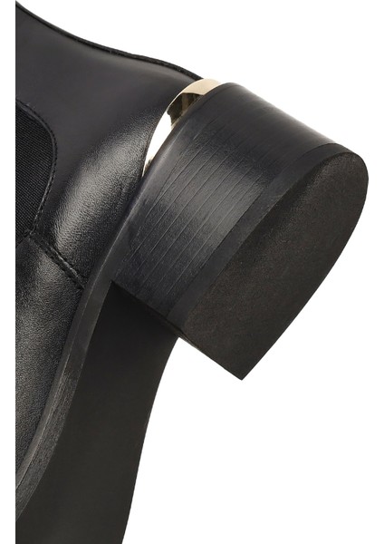 Kadın Siyah Deri Chelsea Bot 25WFD153418