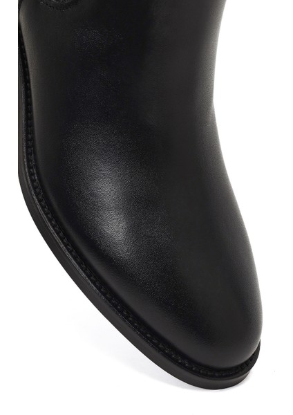 Kadın Siyah Deri Chelsea Bot 25WFD153418