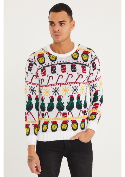 Erkek Beyaz Christmas Yılbaşı KAZAĞI-NOELKZKR01S