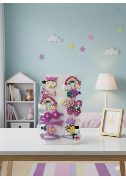 Kız Bebek ve Çocuk Toka Seti 14'lü