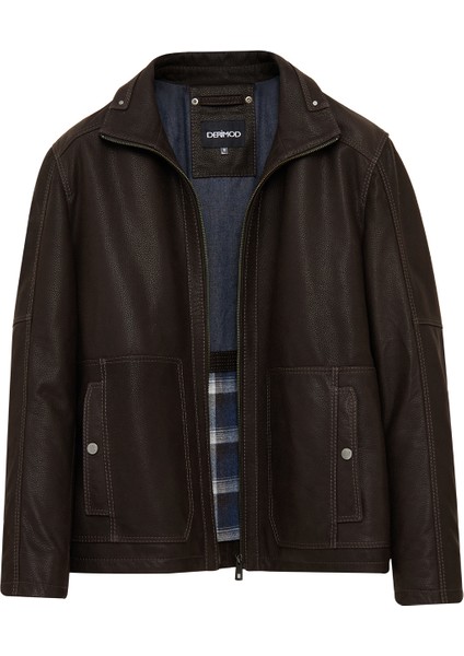 Costa Erkek Kahverengi Deri Ceket 25WGD6557D2 fırsatları