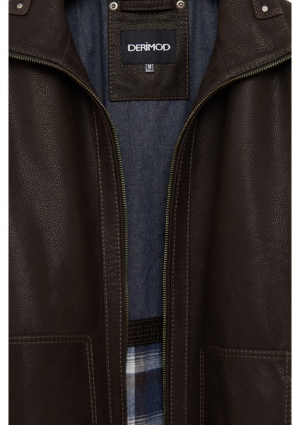 Costa Erkek Kahverengi Deri Ceket 25WGD6557D2