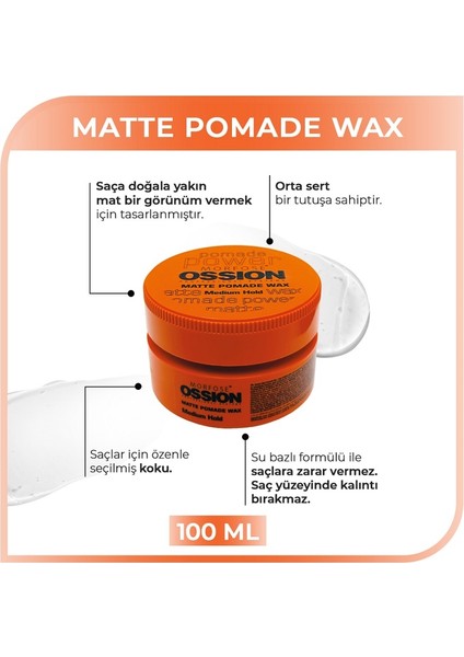 Ossıon Pomade Matte Wax 100ML fiyatları