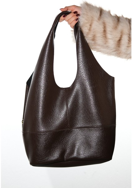 1096 Kahverengi Grain Kadın Günlük Çanta