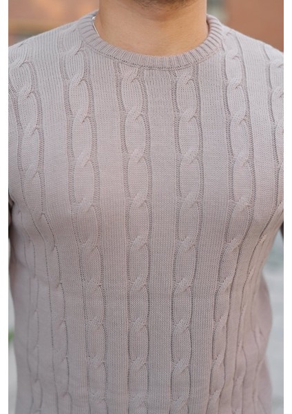 Erkek Örgü Desen Bisiklet Yaka Kazak modelleri