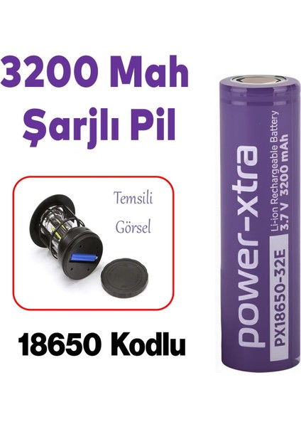 Şarjlı Pil PX18650 Mor Batarya 3.6V Li-Ion Uzun Ömürlü Yüksek Kapasite Şarj Edilebilir 3200MAH