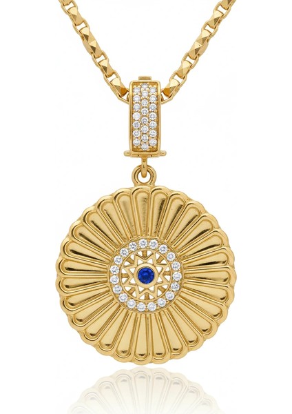 Altın Mavi Minimal Altın Charm