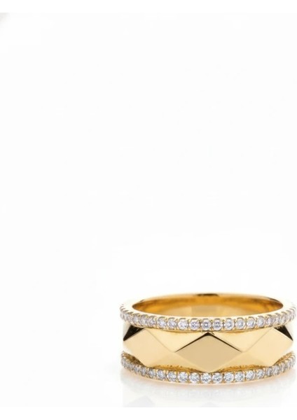 Modern Altın Prizma Yüzük