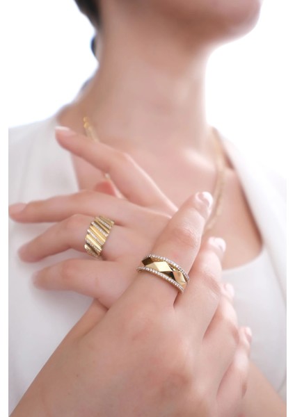 Modern Altın Prizma Yüzük fırsatları