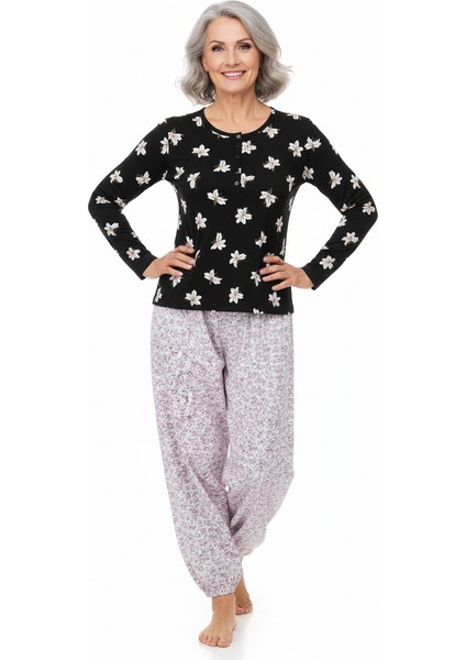 Kadın Kışlık Kadın Anne Içlik Pijama Altı %100 Pamuk Içi Miflonlu Klasik Beli Lastikli Rahat indirimleri