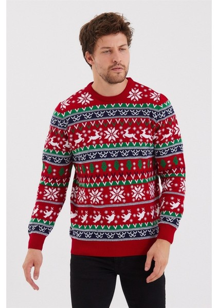 Erkek Kırmızı-Yeşil-Beyaz Christmas Yılbaşı KAZAĞI-NOELKZKR200S