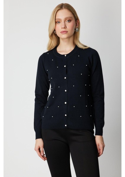 65930 Onteks Hırka Incili Sıfır Yaka