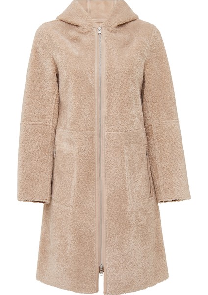 Fiorentini Kadın Bej Çift Taraflı Kapüşonlu Teddy Kaban 25WGP53149F