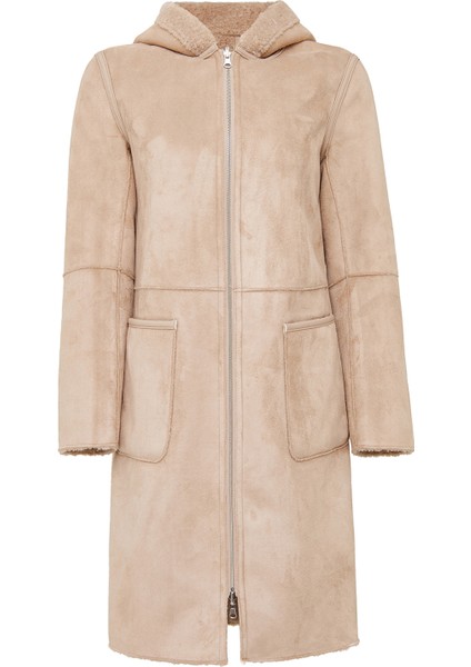 Fiorentini Kadın Bej Çift Taraflı Kapüşonlu Teddy Kaban 25WGP53149F fırsatları