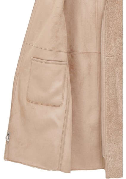 Fiorentini Kadın Bej Çift Taraflı Kapüşonlu Teddy Kaban 25WGP53149F indirimleri