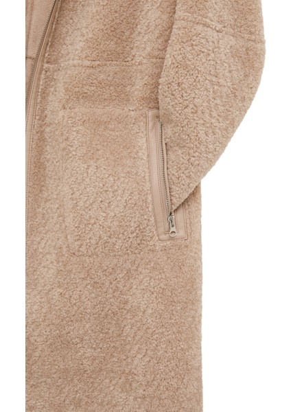 Fiorentini Kadın Bej Çift Taraflı Kapüşonlu Teddy Kaban 25WGP53149F