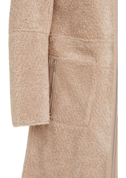 Fiorentini Kadın Bej Çift Taraflı Kapüşonlu Teddy Kaban 25WGP53149F