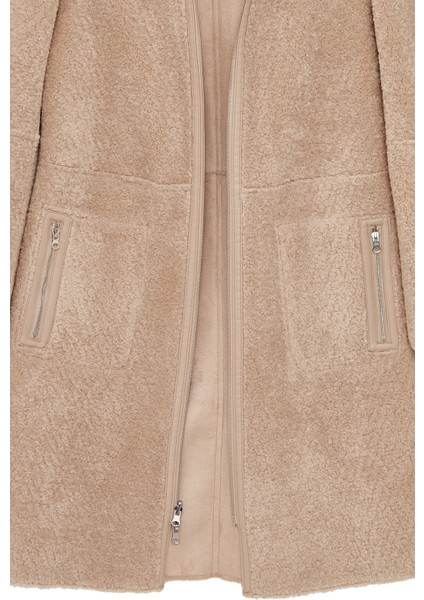 Fiorentini Kadın Bej Çift Taraflı Kapüşonlu Teddy Kaban 25WGP53149F
